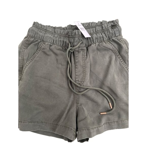 Loft Relaxed Dark Caper Lyocell Shorts - Picture 4 of 4